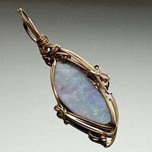 Fiery Opal 14 Karat Gold Pendant